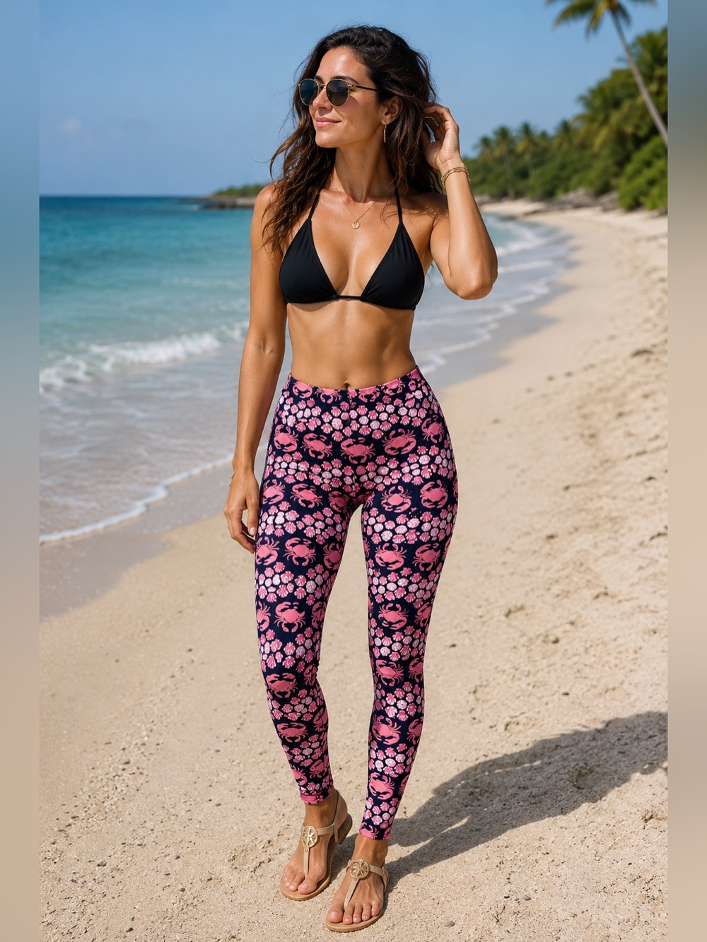 Simply Southern Crab & Seashell Printed Leggings - PLUS SIZE